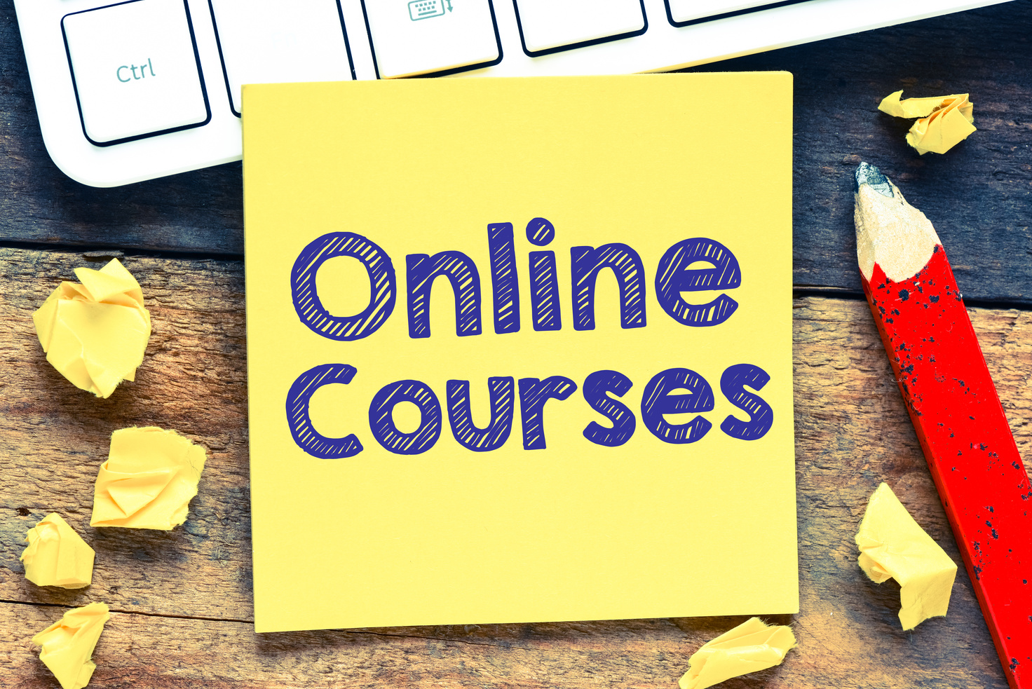 Online courses text concept