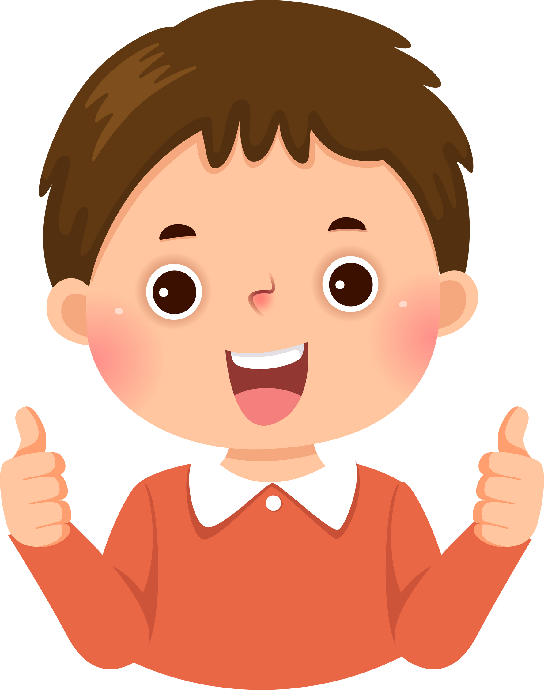 Confident boy showing thumbs up