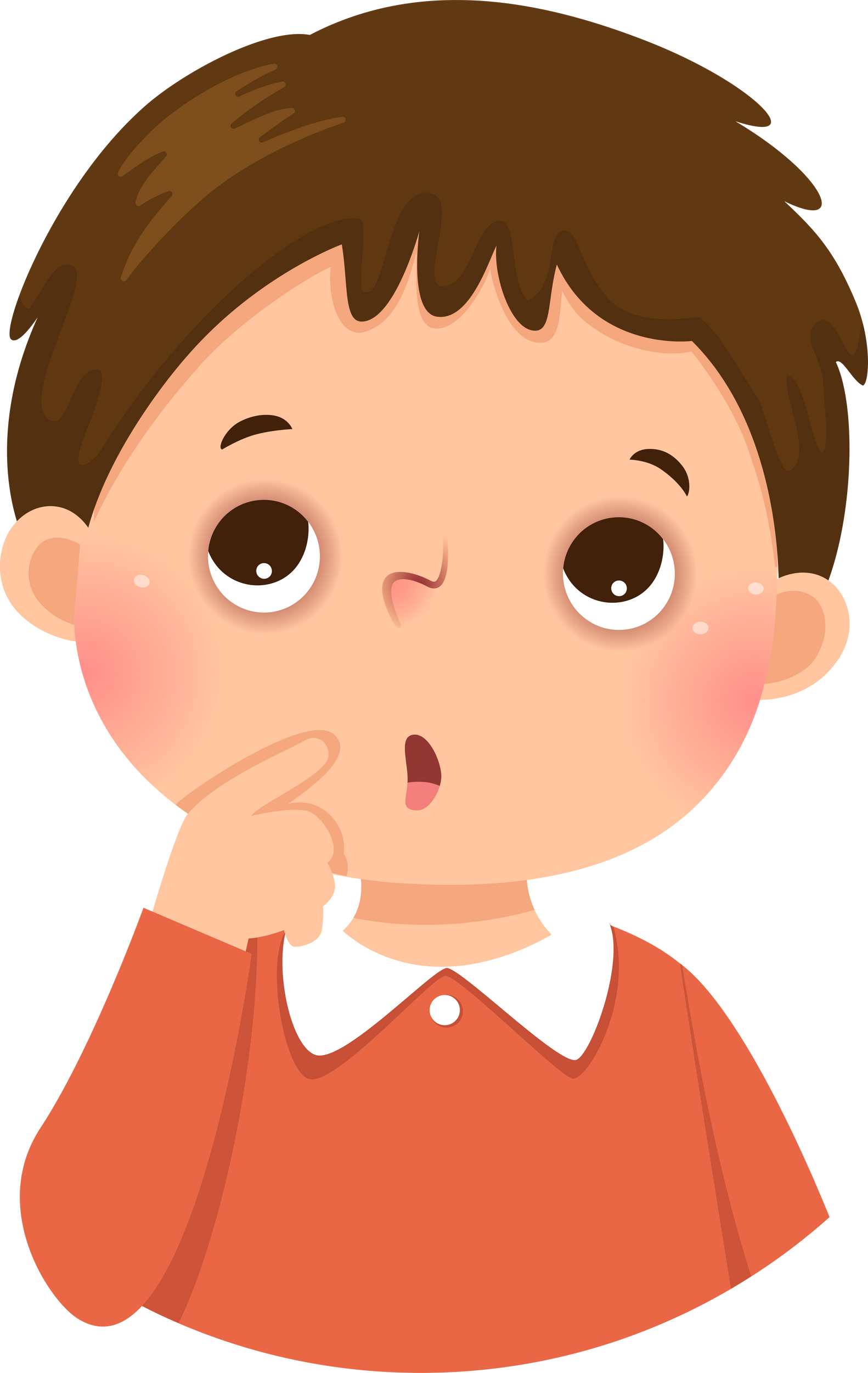 Little boy thinking and looking something